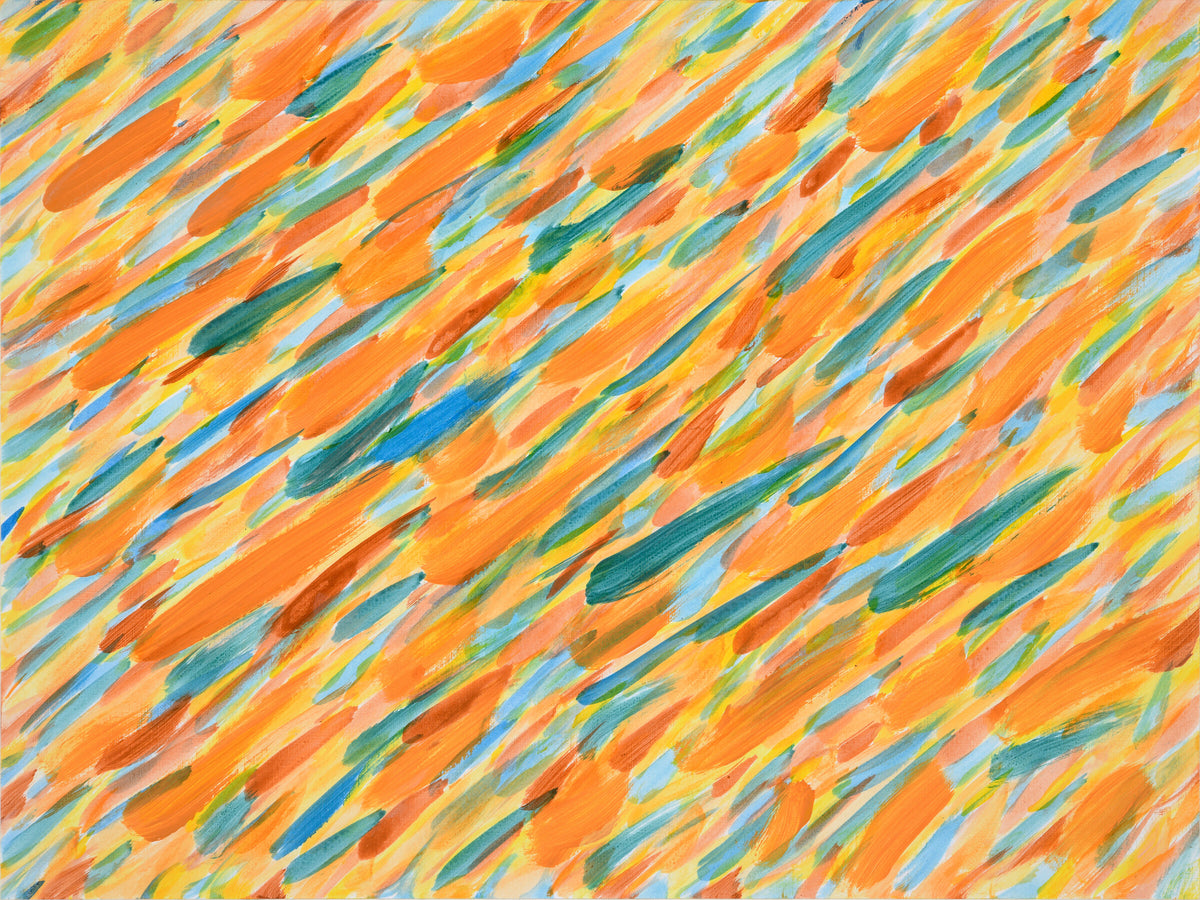 Ember Rain — abstract autumn brushstroke acrylic painting by Gaia Lenzi