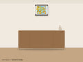 Golden Current 16 x 12 in shown to scale on a wall