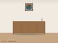 High Desert Lake 12 x 12 in shown to scale on a wall