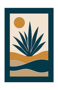 Agave Botanical wall art print, navy desert plant