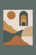 Desert Arch wall art print, sage terracotta boho architecture