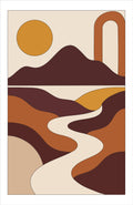 Winding Path wall art print, terracotta desert landscape