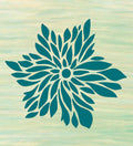 Teal Flower wall art print, small format botanical