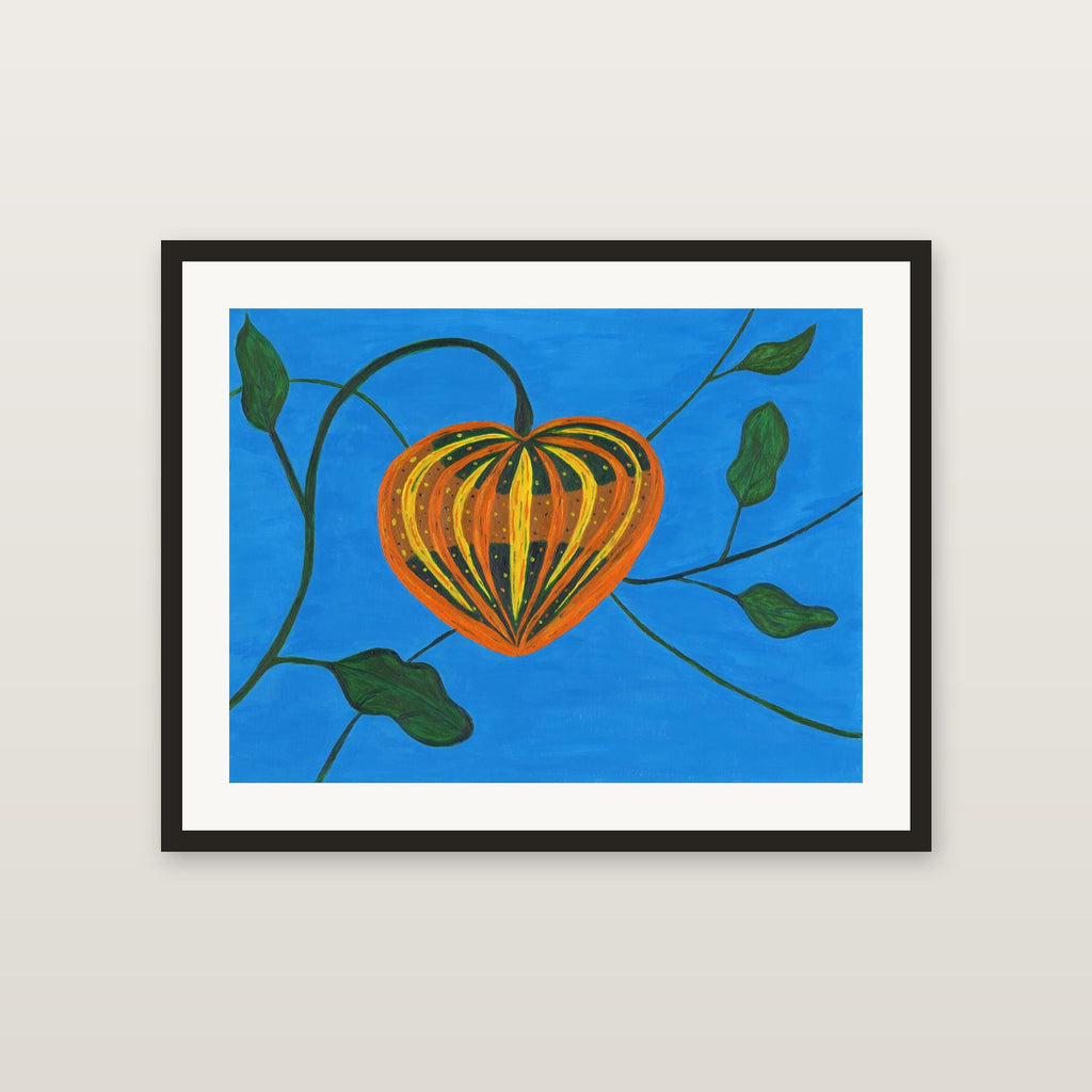 Pumpkin in Blue framed giclée print